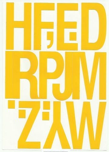 Litery samoprzylepne ART-DRUK 80mm żółte Helvetica 10 arkuszy Art-Druk Artdruk