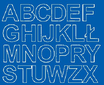 Litery samoprzylepne z połyskiem, niebieskie, 4 cm Drago