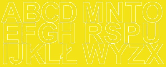 Litery samoprzylepne z połyskiem, żółte, 6 cm Drago