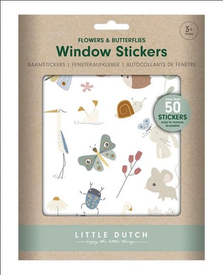 Little Dutch Naklejki wielokrotnego użytku na okno Flowers & Butterflies Little Dutch