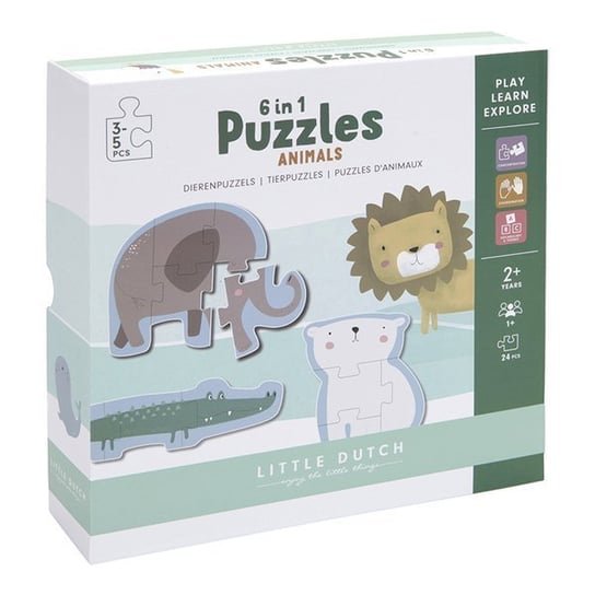 Little Dutch Puzzle Zoo 6 Elementów Fsc Ld4899 Little Dutch