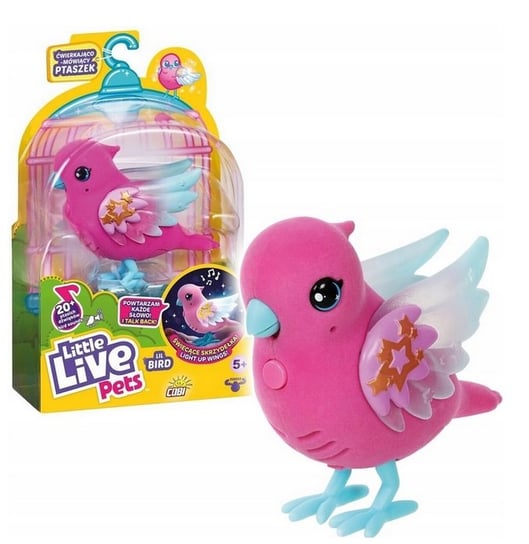 Little Live Pets Interaktywny Ptak Papuga interaktywna Tweet Twinkle Różowa Little Live Pets