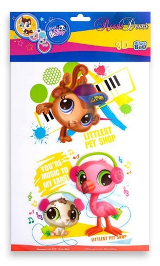 Littlest Pet Shop, Dekoracja ścienna, 3D, Muzyczne zwierzątka Stickerboo