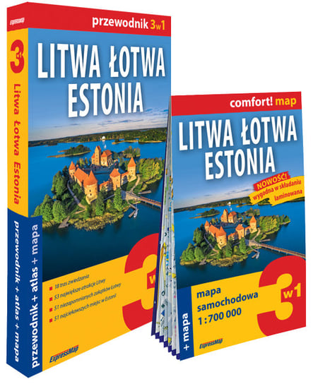 Litwa, Łotwa, Estonia 3w1: przewodnik + atlas + mapa Byrtek Katarzyna, Jankowiak Mirosław, Popławski Kazimierz