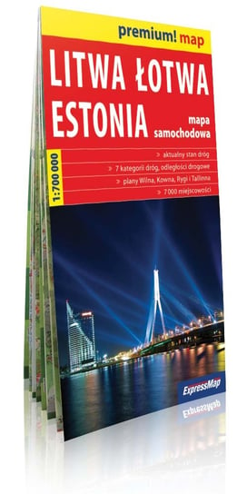 Litwa, Łotwa, Estonia. Mapa samochodowa 1:700 000 Opracowanie zbiorowe