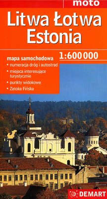 Litwa, Łotwa, Estonia. Mapa samochowowa 1:600 000 Opracowanie zbiorowe