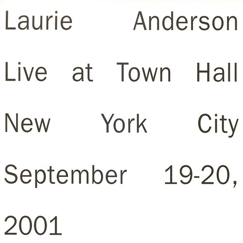 Live in New York Laurie Anderson