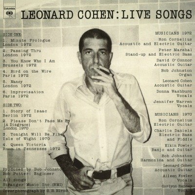 Live Songs Cohen Leonard