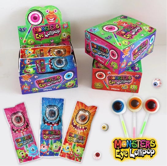 Lizak Candy Monster Eye 30 Sztuk Jelly Belly