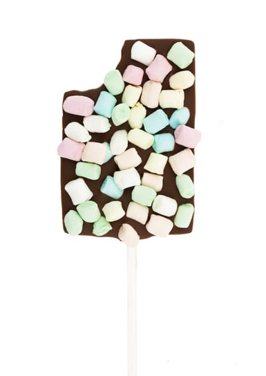 Lizak czekoladowy z piankami - lizak w kształcie tabliczki czekolady z kolorowymi piankami marshmallow, niecodzienny prezent dla najbliższego Cup&You