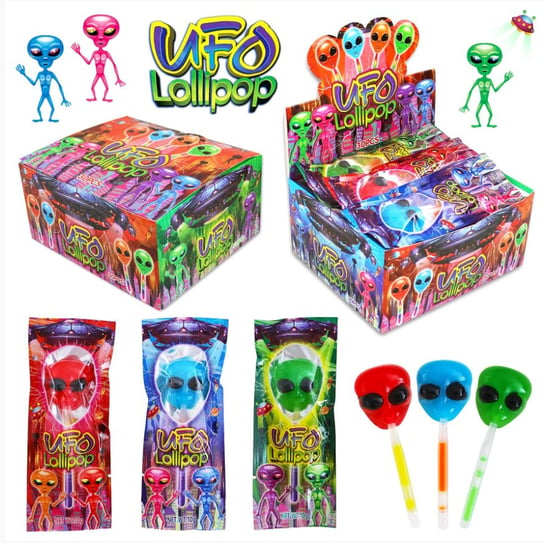 LIZAK UFO LOLLIPOP świecący patyk 30 sztuk Jelly Belly