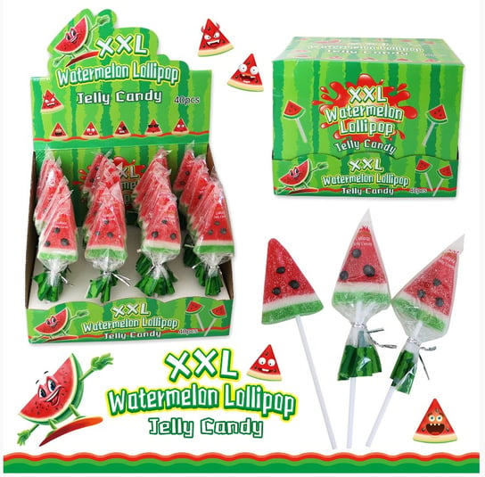 Lizaki arbuzy żelowe Watermelon Lollipop Jelly Candy  40 sztuk 800g Jelly Belly