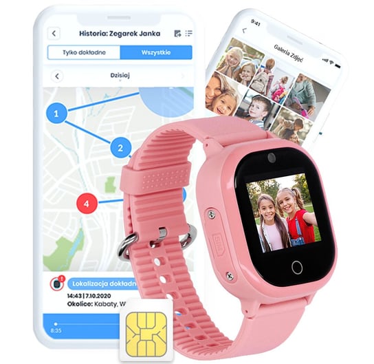Locon Watch Lite S — Wodoodporny Smartwatch GPS dla dzieci z nielimitowanymi połączeniami telefonicznymi Bezpieczna Rodzina