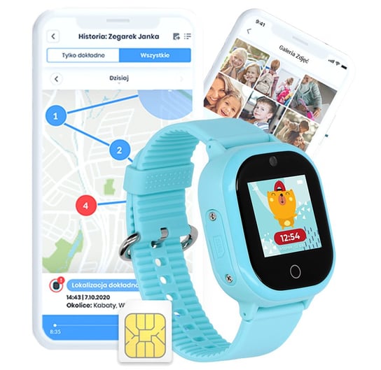 Locon Watch Lite S — Wodoodporny Smartwatch GPS dla dzieci z nielimitowanymi połączeniami telefonicznymi Bezpieczna Rodzina