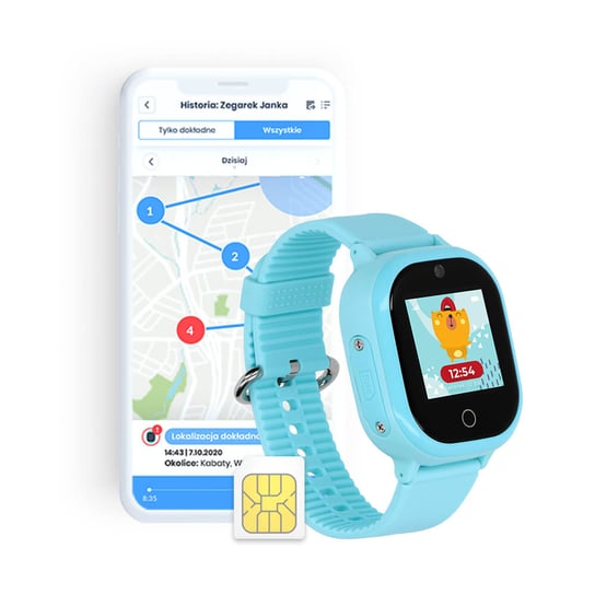 Locon Watch Lite — Wodoodporny Lokalizator GPS dla dziecka z nielimitowanymi połączeniami telefonicznymi Locon