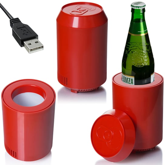 Lodówka do komputera na butelkę puszkę na USB IBS-05L Czerwona AbarQs