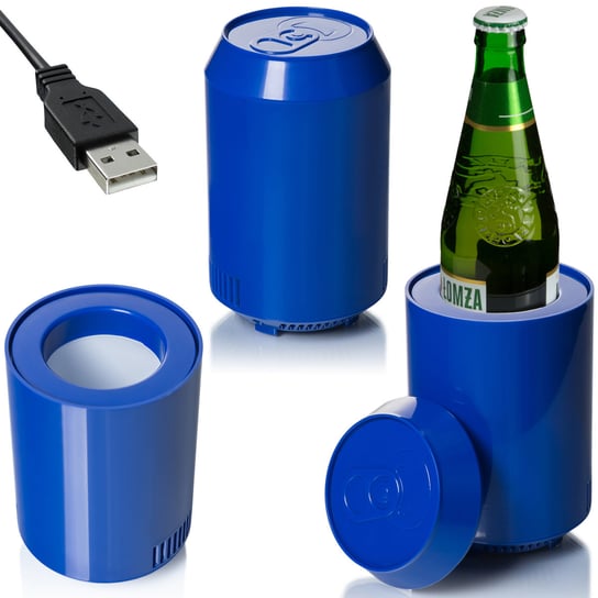 Lodówka do komputera na butelkę puszkę na USB IBS-05L Niebieska AbarQs
