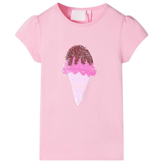 Lodowy T-shirt Dziecięcy 116, różowy, cekiny Zakito Europe