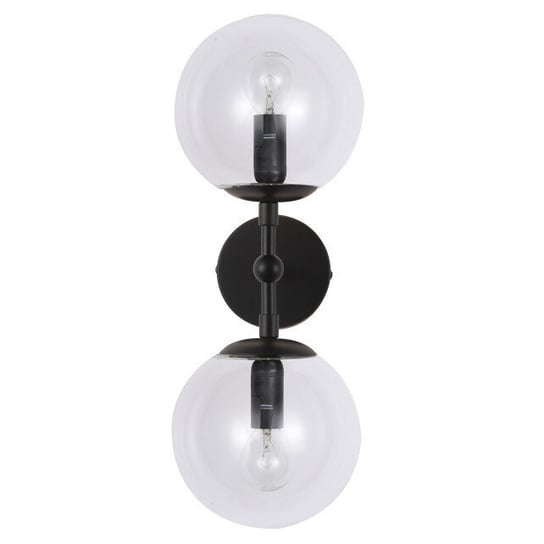 Loftowa lampa DORADO LP-002/2W BK Transparent Light Prestige kinkiet do sypialni czarny przezroczysty Light Prestige