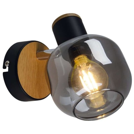 Loftowa LAMPA ścienna FUMOSO 1350022 Nave szklana OPRAWA regulowany kinkiet czarny przydymiony Nave