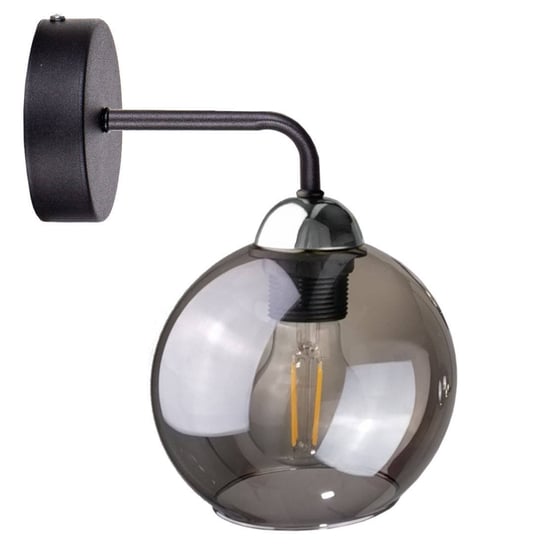 Loftowa LAMPA ścienna KET1211 skandynawska OPRAWA szklany kinkiet czarny srebrny KET