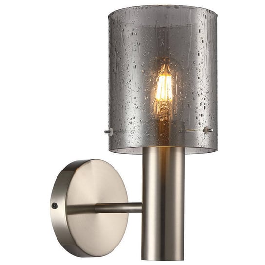 Loftowa LAMPA ścienna SARDO RAIN WL-5581-1A-BRO+RNSG Italux kinkiet OPRAWA szklana tuba z efektem deszczu przydymiona ITALUX