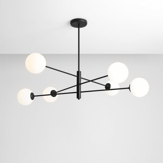 Loftowa lampa sufitowa Homme szklane kule do salonu czarne białe Aldex