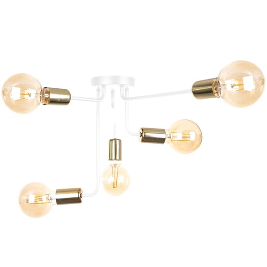 Loftowa LAMPA sufitowa KET1156 modernistyczna OPRAWA metalowe molekuły białe złote KET