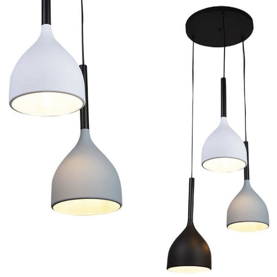 Loftowa LAMPA wisząca AVOLA 316585 Polux metalowa OPRAWA zwis kaskada biała czarna szara POLUX