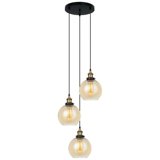 Loftowa LAMPA wisząca CARDENA MDM-4330/3 GD+AMB Italux skandynawska OPRAWA szklany ZWIS kule balls kaskada bursztynowy ITALUX