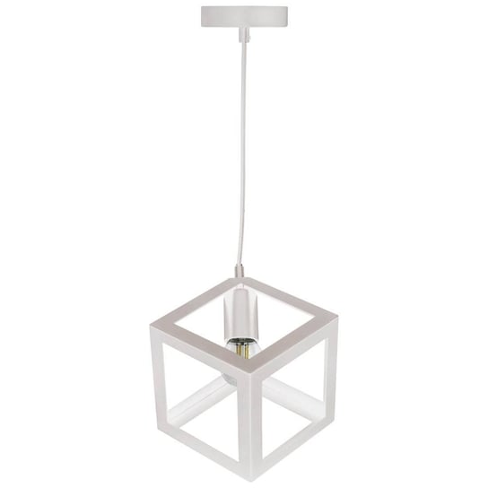 Loftowa LAMPA wisząca SWEDEN 306890 Polux metalowa OPRAWA zwis KOSTKA kwadratowa klatka cube biała POLUX