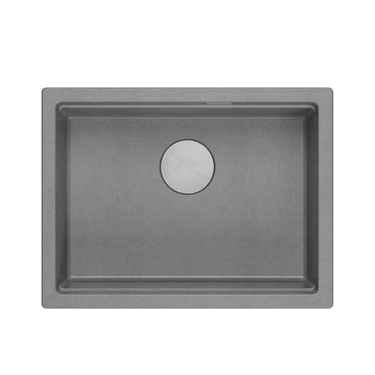 LOGAN 100 GraniteQ zlewozmywak silver stone 59,5x45,1x21,5 cm 1-komorowy podwieszany z syfonem manualnym stal szlachetna Inna marka