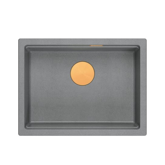 LOGAN 100 GraniteQ zlewozmywak silver stone 59,5x45,1x21,5 cm 1-komorowy wpuszczany z syfonem manualnym miedziany Inna marka