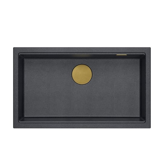 LOGAN 110 GraniteQ zlewozmywak black diamond 76x44x23,5 cm 1-komorowy wpuszczany z syfonem manualnym złoty Inna marka