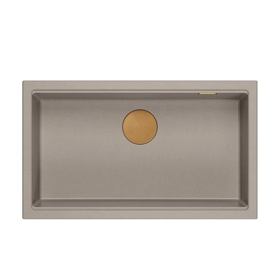 LOGAN 110 GraniteQ zlewozmywak soft taupe 76x44x23,5 cm 1-komorowy podwieszany z syfonem manualnym miedziany Inna marka