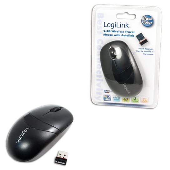 LogiLink Bezprzewodowa mysz optyczna 2.4GHz z funkcją Autolink czarna LogiLink
