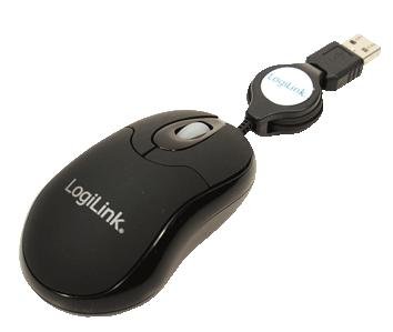 LogiLink Minimyszka USB z rozwijanym kablem LogiLink