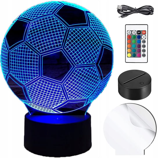 Logit, Lampka nocna dla dzieci, Piłka nożna z efektem 3D, niebieski, AT-801 Inna marka