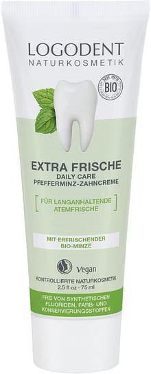 Logona Extra Fresh, Odświeżająca Pasta Do Zębów Z Organiczną Miętą Bez Fluoru, 75ml Logona