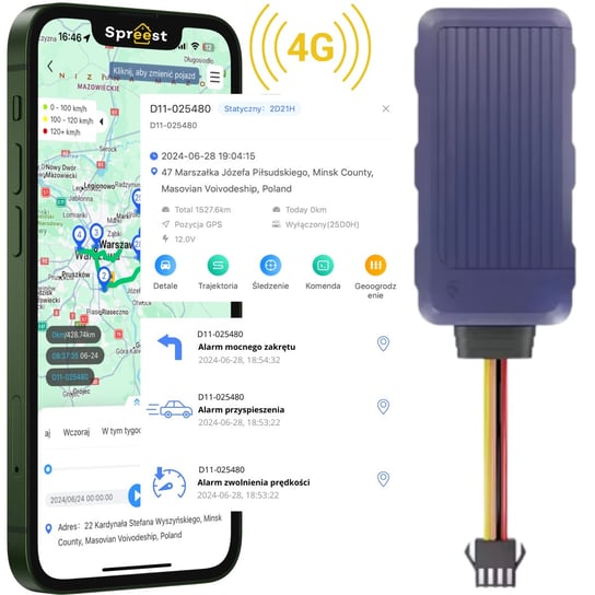 LOKALIZATOR GPS MINI DO POJAZDÓW SAMOCHODU AUTA TRACKER BEZ ABONAMENTU SOS Spreest