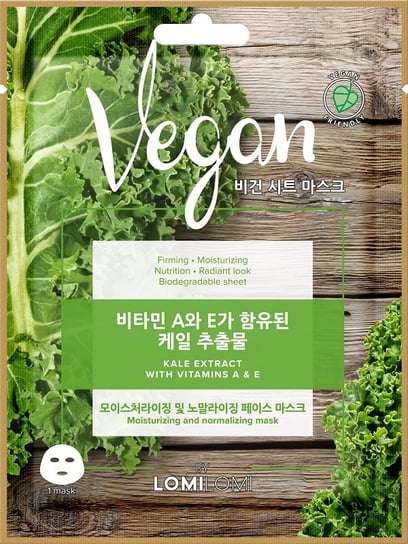 LOMI LOMI, Vegan Sheet Mask vegańska maseczka w płachcie Jarmuż 20ml Lomi Lomi