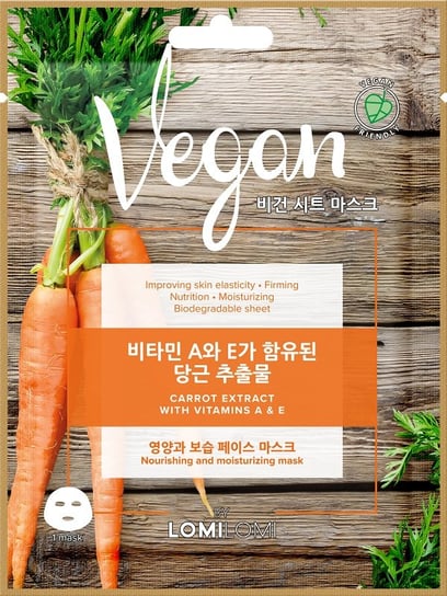 LOMI LOMI, Vegan Sheet Mask vegańska maseczka w płachcie Marchew 20ml Lomi Lomi