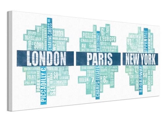 London Paris New York Type - Obraz na płótnie Pyramid International