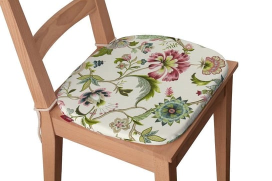 Londres Siedzisko Bartek na krzesło, kolorowe kwiaty na jasnym tle, 40x37x2,5 cm Dekoria
