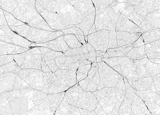 Londyn -Czarno-Biała Mapa Miasta - Fototapeta Nice Wall