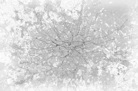 Londyn - Mapa Czarno-Biała  - Fototapeta Nice Wall