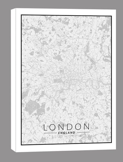 Londyn mapa czarno biała - obraz na płótnie 30x40 cm Inna marka