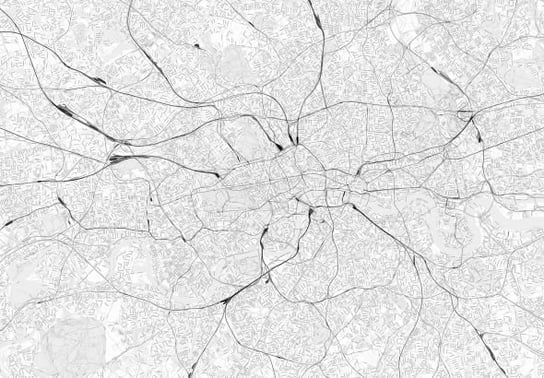 Londyn - Mapa W Odcieniach Szarości - Fototapeta Nice Wall