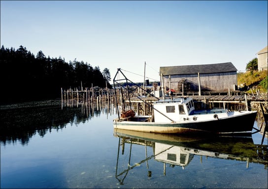 Lone Lobster Boat in Eastport, Maine., Carol Highsmith - plakat 40x30 cm Galeria Plakatu