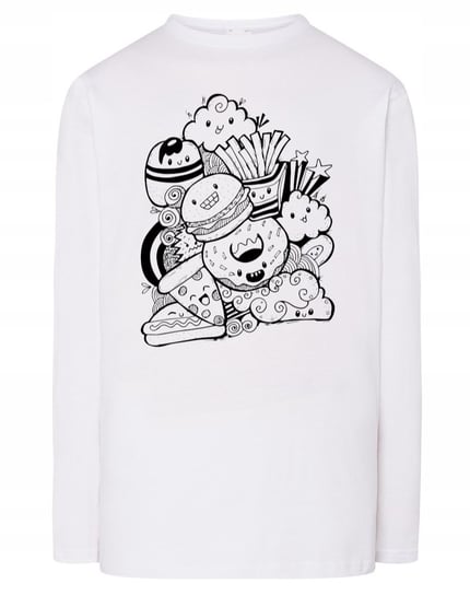 Longsleeve fajny nadruk Happy FAST FOOD r.XL Inna marka